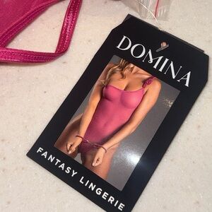 DOMINA BDSM Dominatrix Domme Shibari Inspired Pink Mesh Fantasy Lingerie NEW
